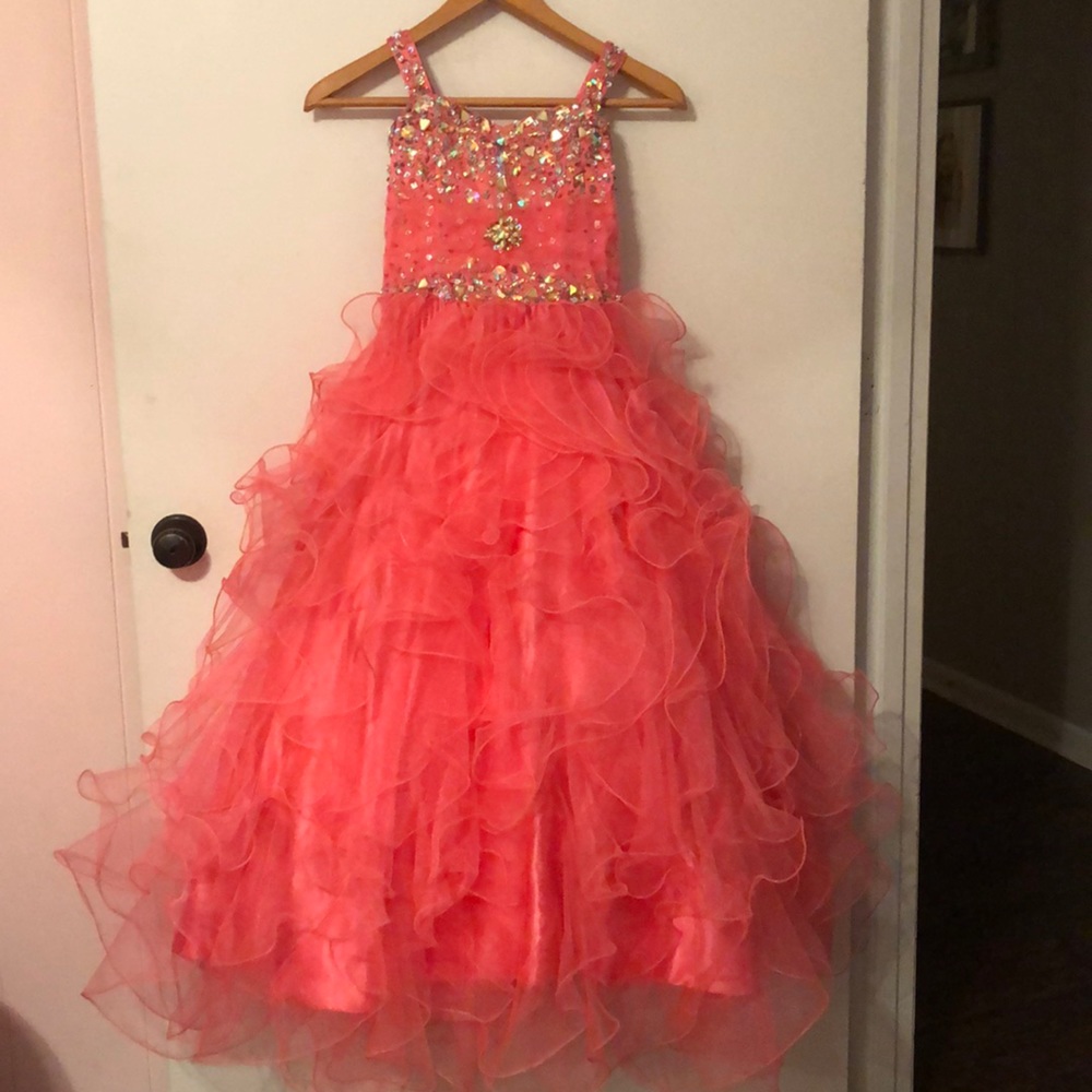 Coral Pageant Dress Size6 Tiffany Dress